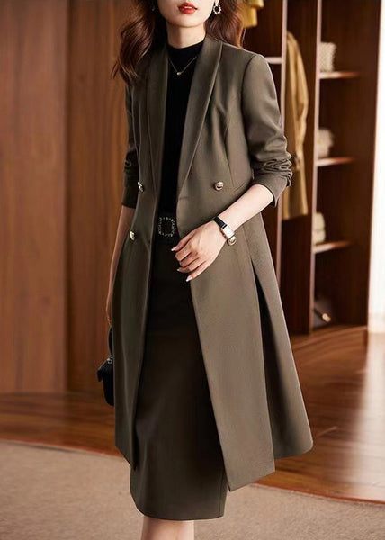 Handmade Brown Double Breast Cotton Trench Coats Spring YJ027 ABC