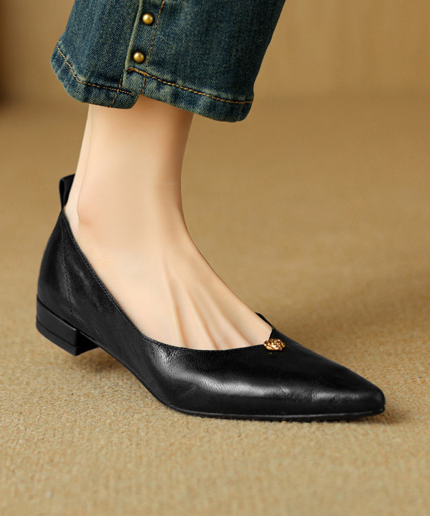 Handmade Brown Sheepskin Flat Feet Shoes Pointed Toe AP1012 shoe-PDX240905