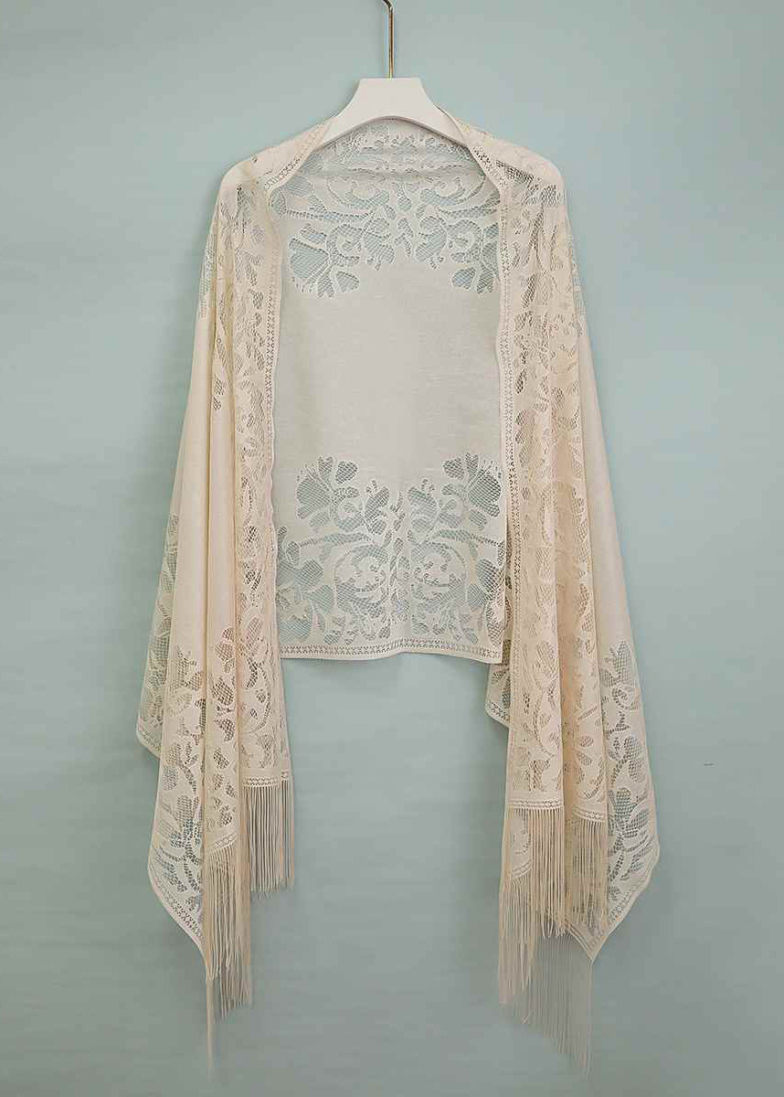 Handmade Chinese Style Black Tasseled Hollow Out Scarf YF004 ABC