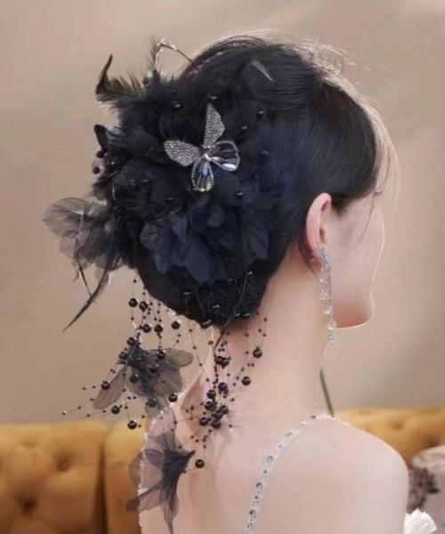 Butterfly Handmade Alloy Coffee Tassel Pearl Feather Zircon FashionChic