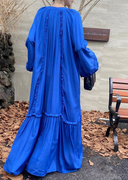 Cotton Ruffled Handmade Fluorescent Oversized Vacation Green FashionChic