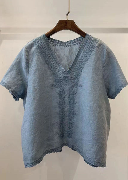 Embroideried Plaid Vest Linen Beach Summer Handmade Grey FashionChic