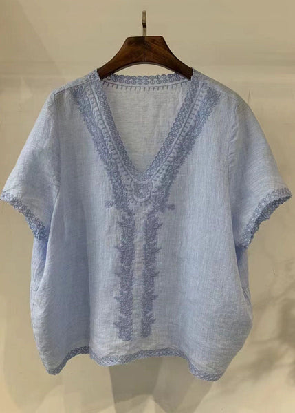 Embroideried Plaid Vest Linen Beach Summer Handmade Grey FashionChic