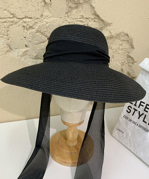 Handmade Khaki Versatile Big Brim Straw Woven Sun Hat YU1028 Hat-HAT240528