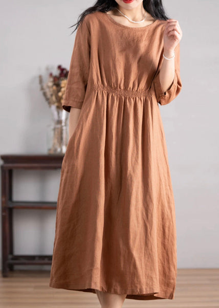 Handmade Orange O-Neck Patchwork Maxi Dress Summer GH1059 Ada Fashion