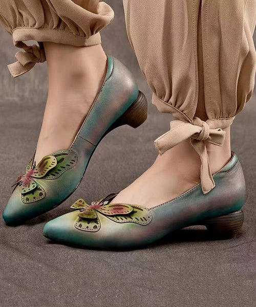 Handmade Original Butterfly Pointed Shallow Cut Single Shoe CZ1019 Ada Fashion