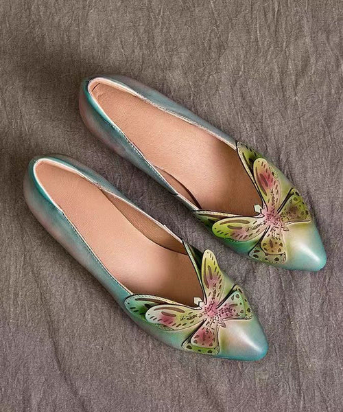 Handmade Original Butterfly Pointed Shallow Cut Single Shoe CZ1019 Ada Fashion