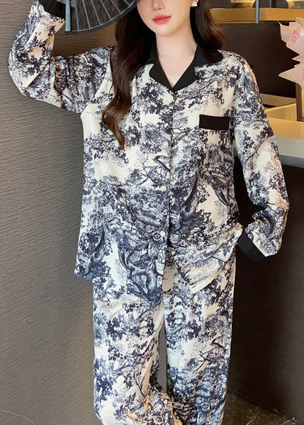 Handmade Photo Color Tie Dye Ice Silk Shirts And Pants Two Pieces Set Spring XS1003 Ada Fashion