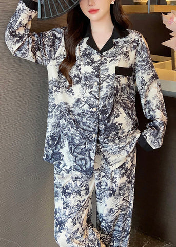 Handmade Photo Color Tie Dye Ice Silk Shirts And Pants Two Pieces Set Spring XS1003 Ada Fashion