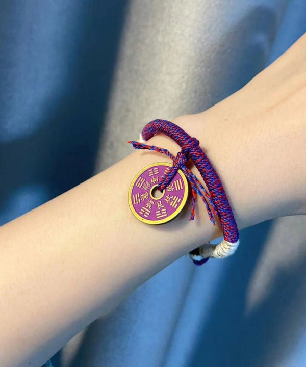 Handmade Purple Hand Woven Tassel Charm Bracelet KX1028 Ada Fashion