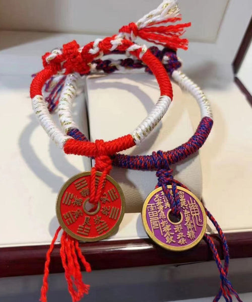 Handmade Purple Hand Woven Tassel Charm Bracelet KX1028 Ada Fashion