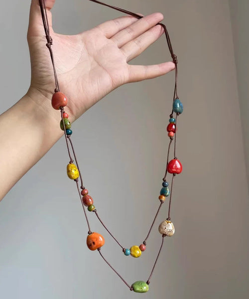 Weave Ceramics Love Handmade Beading Rainbow Gratuated Bead FashionChic