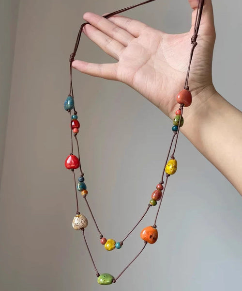 Weave Ceramics Love Handmade Beading Rainbow Gratuated Bead FashionChic