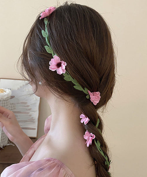 Headband Floral Red Weavin Daisy Rattan Handmade FashionChic