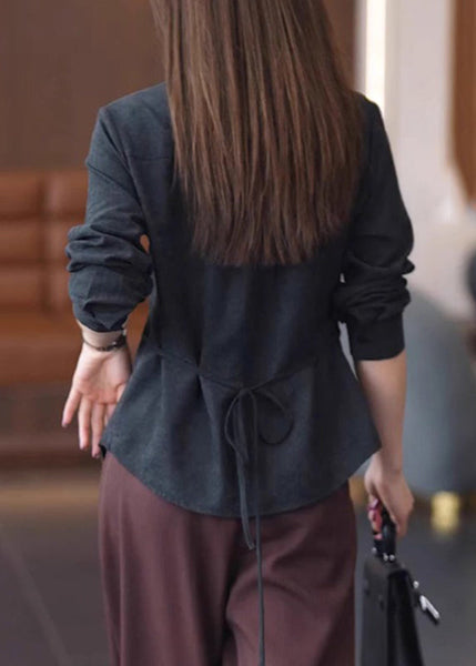 Solid Spring Button Lace Red Handmade Shirt Patchwork FashionChic