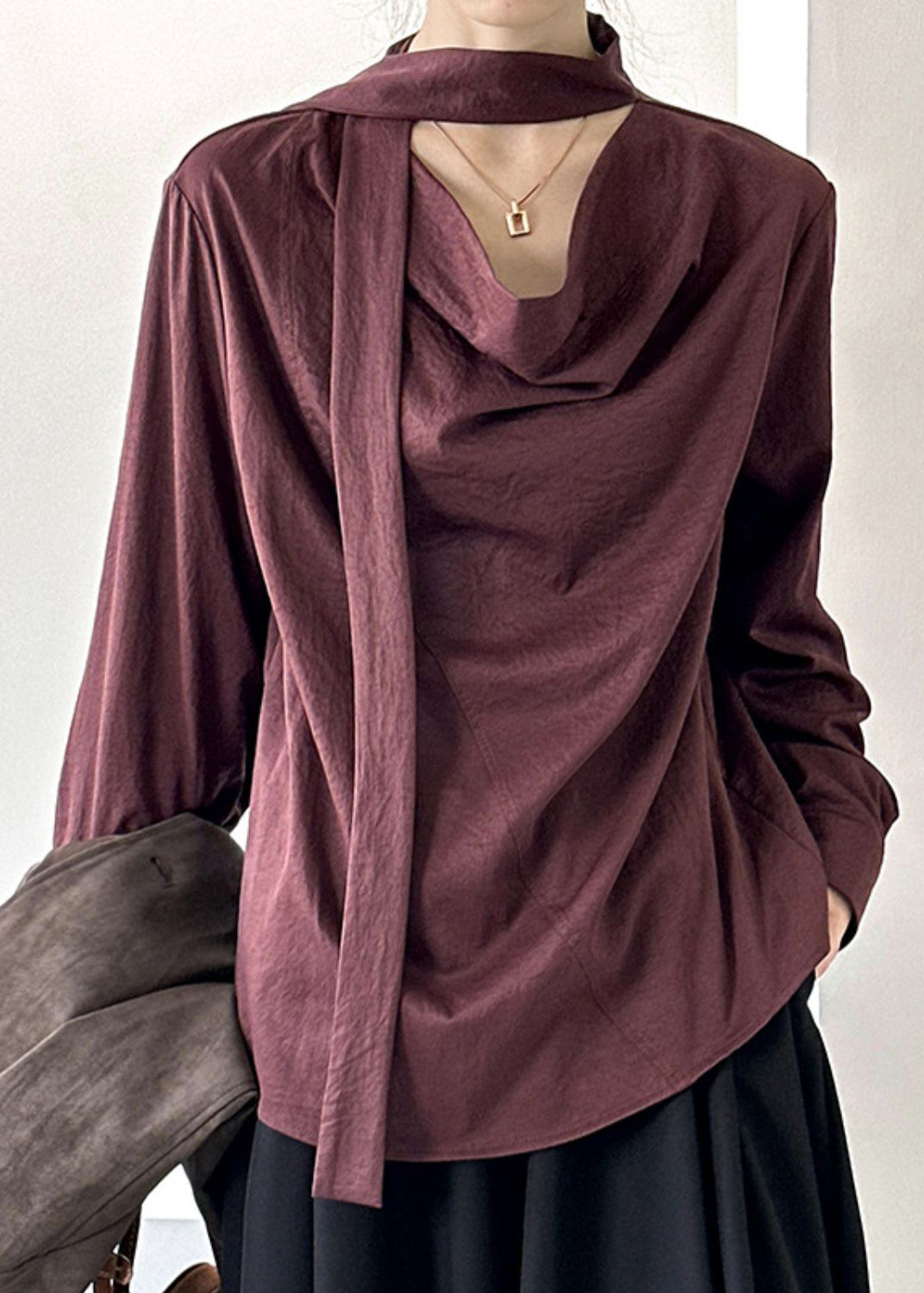 Spring Top Handmade Red Patchwork Solid FashionChic