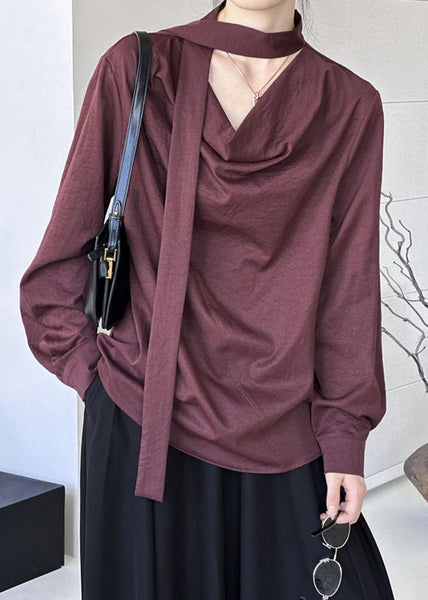 Spring Top Handmade Red Patchwork Solid FashionChic