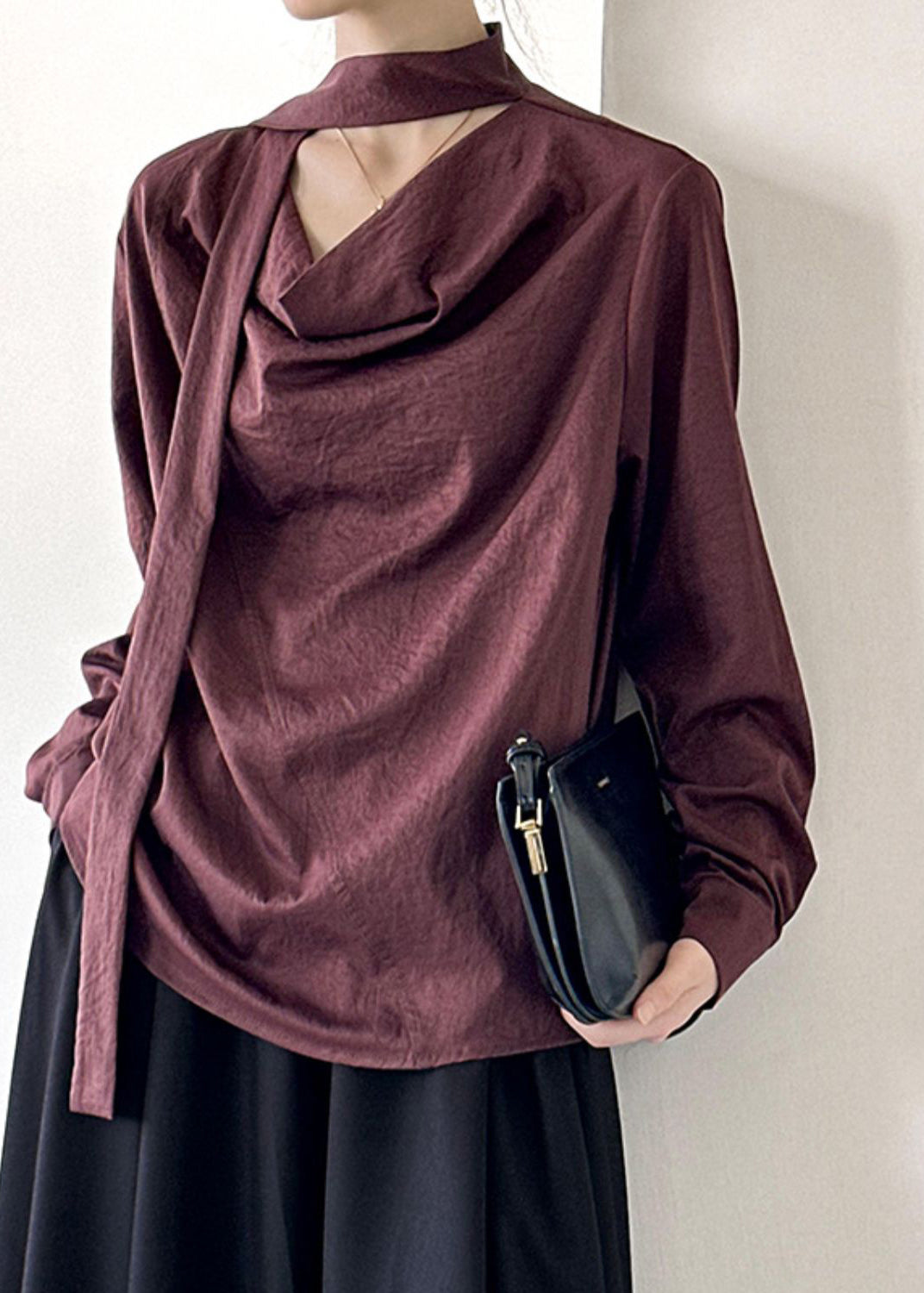 Spring Top Handmade Red Patchwork Solid FashionChic