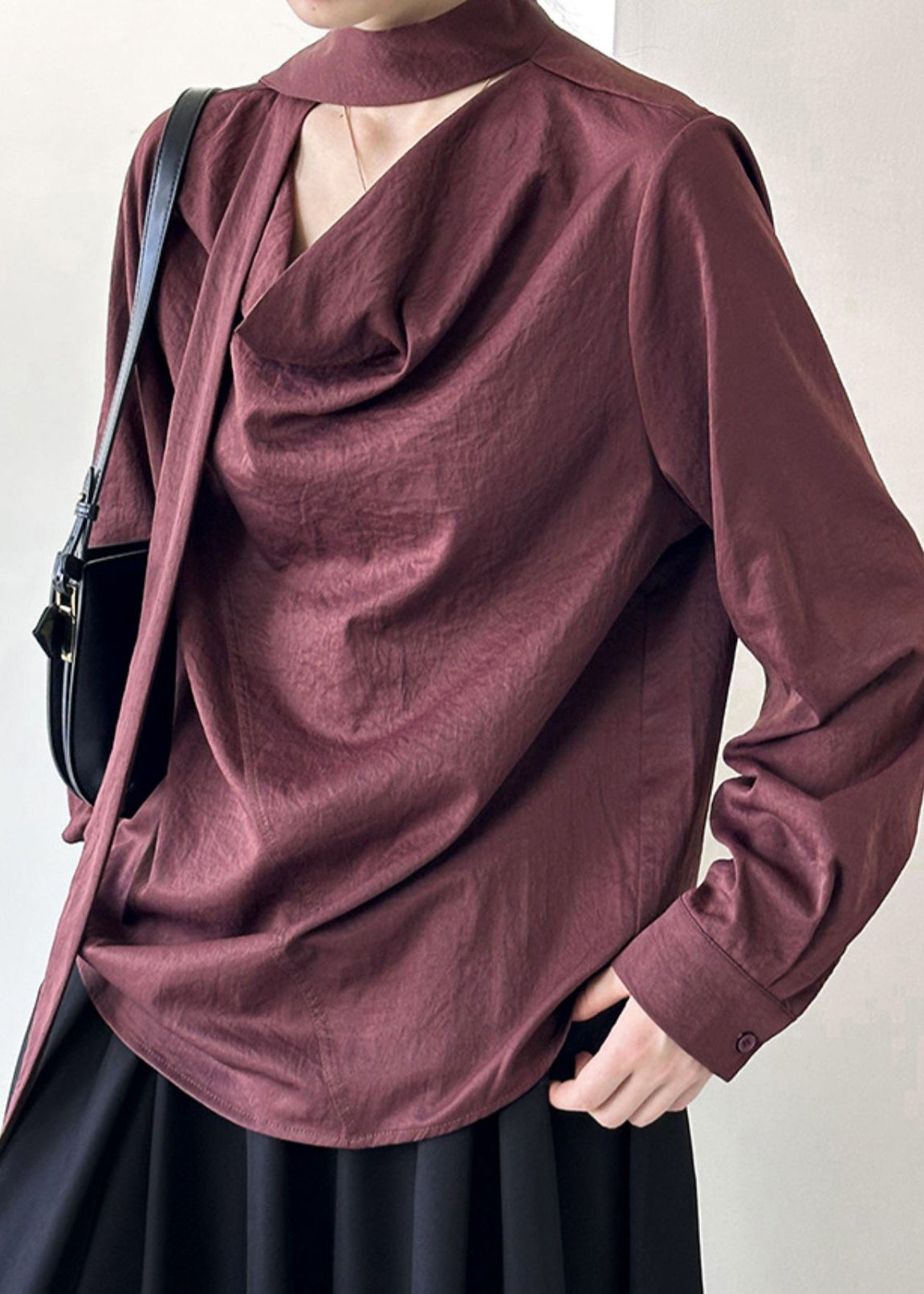 Spring Top Handmade Red Patchwork Solid FashionChic