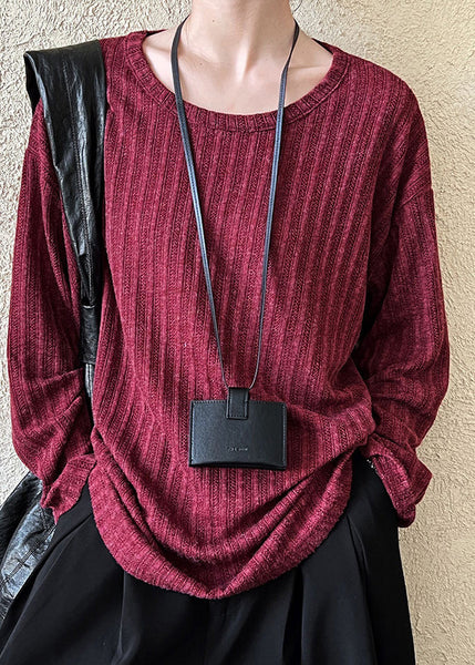 Handmade Red Patchwork T Shirt Fall QE067 HS-LTPSS240925