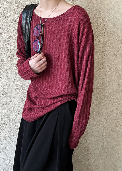 Handmade Red Patchwork T Shirt Fall QE067 HS-LTPSS240925