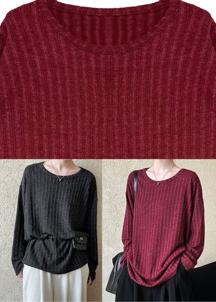 Handmade Red Patchwork T Shirt Fall QE067 HS-LTPSS240925