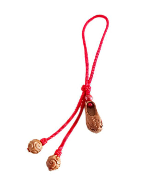 Weaving Head Tiger Anklets Red Wood Handmade Peach Shoes FashionChic