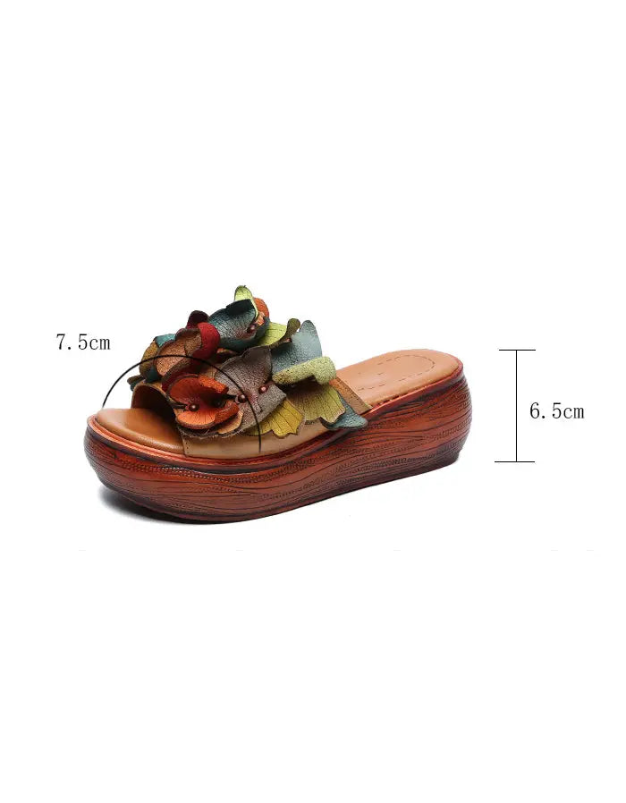 Handmade Retro Butterflies Wedge Slippers Ada Fashion