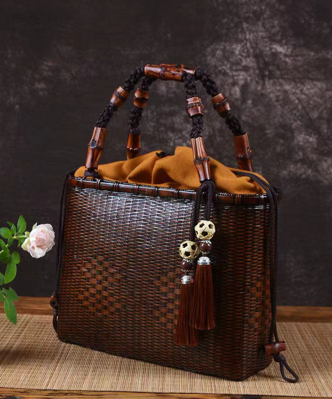 Handmade Retro Woven Japanese Bamboo Handbag GG081 Bag-BGS240606