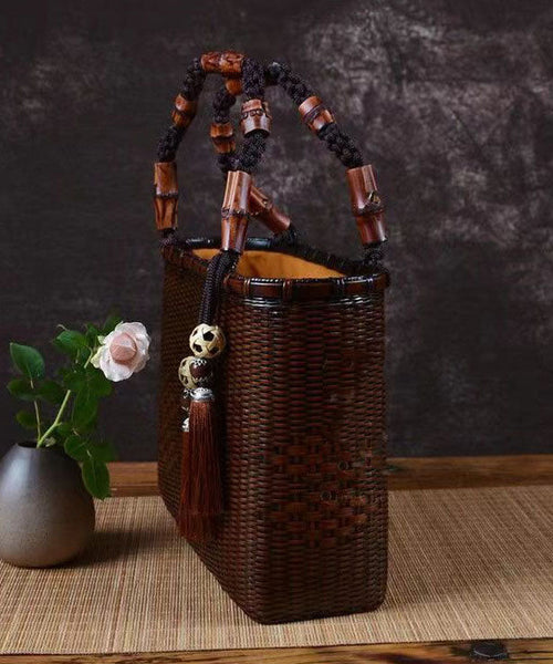 Handmade Retro Woven Japanese Bamboo Handbag GG081 Bag-BGS240606