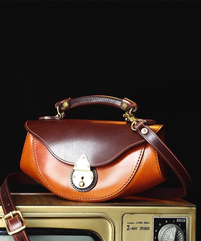 Handmade Stylish Calf Leather Coffee Tote Handbag HJ1053 Ada Fashion