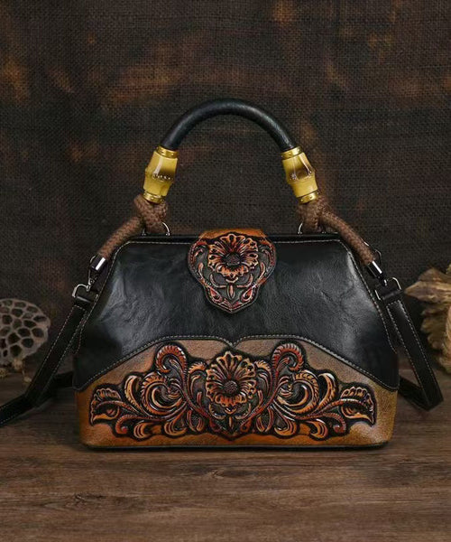 Red Vintage Calf Tote Bag Handmade Embossed Messenger Leather FashionChic