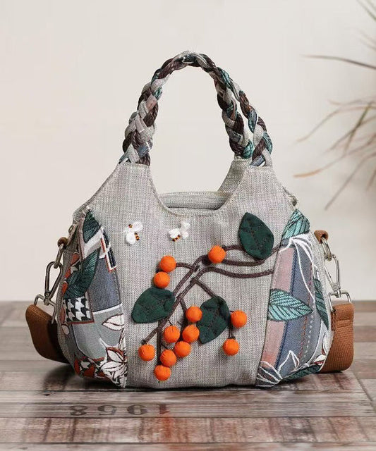 Patchwork Handmade Tote Canvas Bag Woven Casual FashionChic