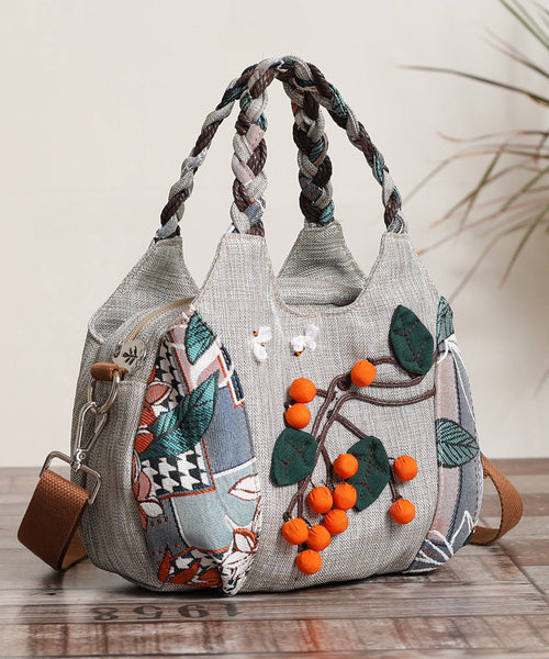 Patchwork Handmade Tote Canvas Bag Woven Casual FashionChic