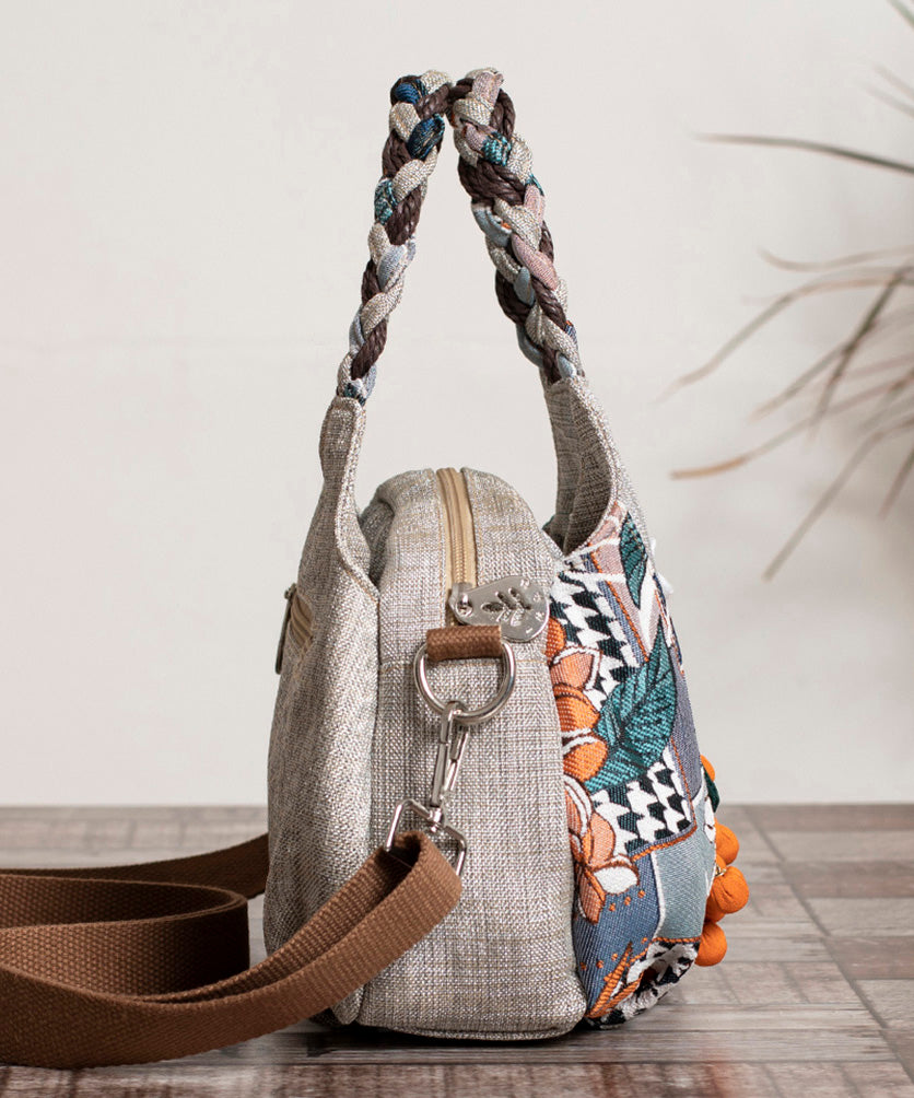 Patchwork Handmade Tote Canvas Bag Woven Casual FashionChic