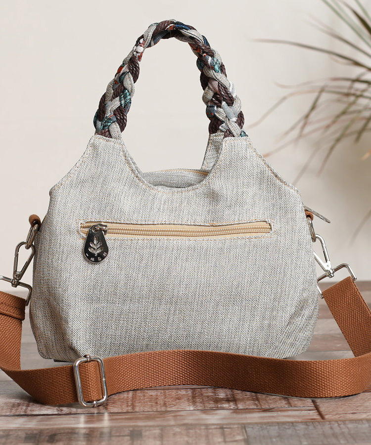 Patchwork Handmade Tote Canvas Bag Woven Casual FashionChic