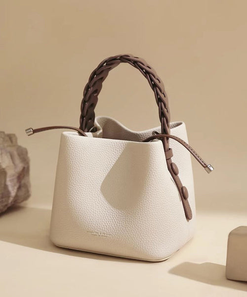 Leather Handbag Handmade Tote Versatile Yellow Faux FashionChic