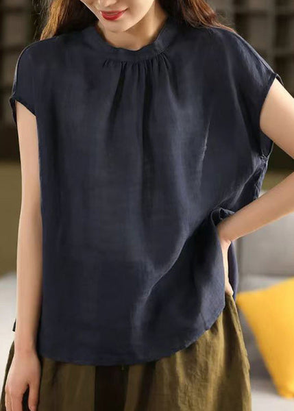 Linen On Yellow Summer Sides Top Handmade Both Wear Blouse FashionChic