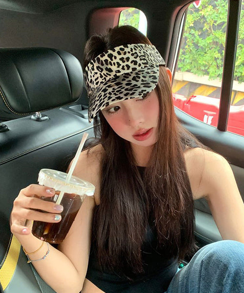 Leopard Top Style Hip Versatile Hop Hat Coffee Sunshade Print FashionChic