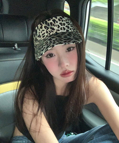 Coffee Style Hat Hip Leopard Hop Versatile Top Print Sunshade FashionChic