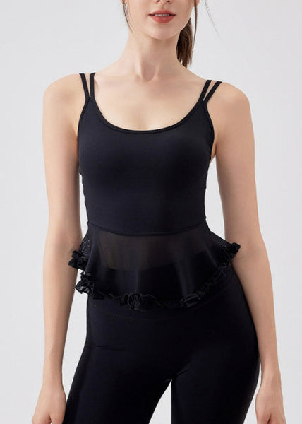 Bra Patchwork Ruffled Hot Sports Sexy Navy FashionChic