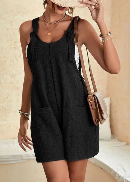 Pockets Sleeveless Patchwork Green Solid Italian Army Jumpsuit FashionChic