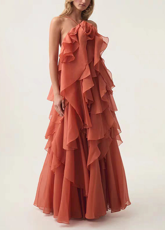 Italian Blue Spaghetti Solid Strap Backless Chiffon Dress FashionChic