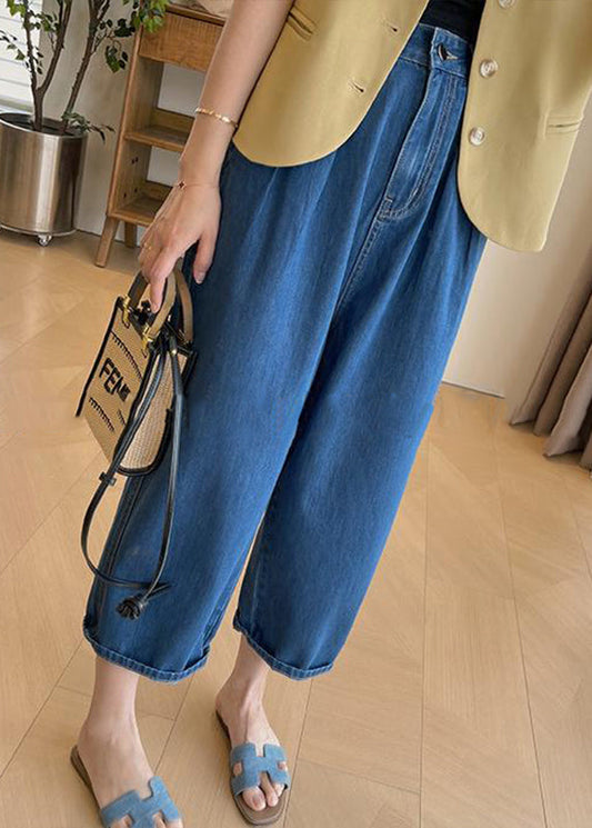 Italian Blue Pockets Denim Wide Leg Pants Summer BV053 MZF-CPTS240702