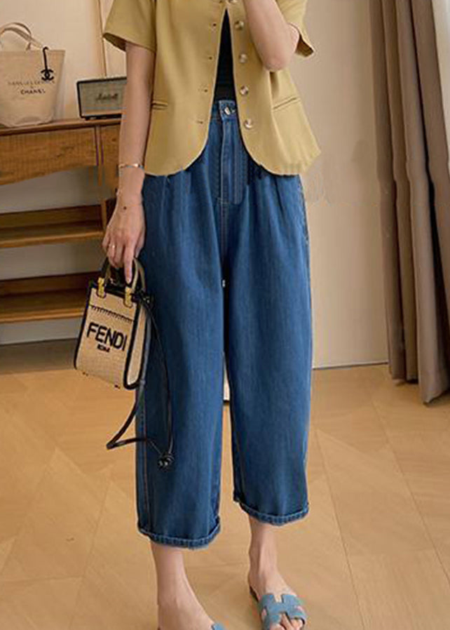 Italian Blue Pockets Denim Wide Leg Pants Summer BV053 MZF-CPTS240702