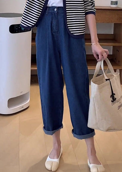 Italian Blue Pockets Denim Wide Leg Pants Summer BV053 MZF-CPTS240702