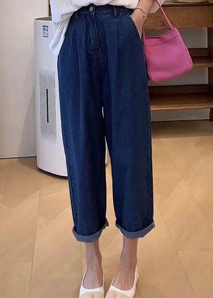 Italian Blue Pockets Denim Wide Leg Pants Summer BV053 MZF-CPTS240702