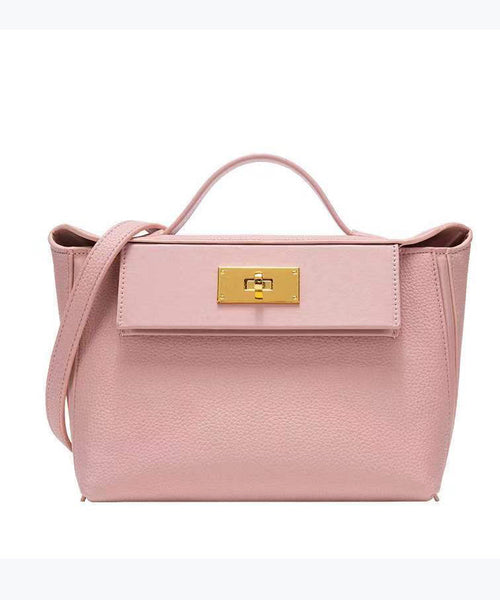 Italian Brown Calf Leather Durable Tote Handbag HJ1055 Ada Fashion