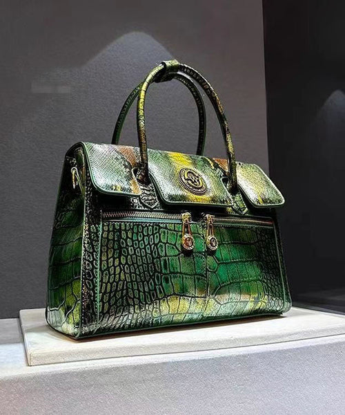 Italian Green Embossed Calf Leather Tote Handbag GG074 Bag-BGS240606
