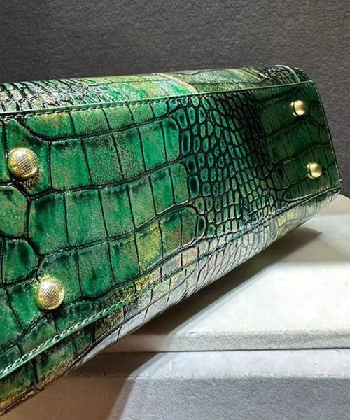 Italian Green Embossed Calf Leather Tote Handbag GG074 Bag-BGS240606